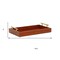Homeroots 16" Brown And Gold Solid Wood Handmade Serving Tray With Handles 625663 - alternate 5