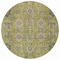 Homeroots 8' Olive Green Gray And Charcoal Round Oriental Washable Indoor Outdoor Area Rug 582106 - alternate 5