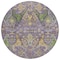 Homeroots 8' Purple Green And Brown Round Floral Washable Indoor Outdoor Area Rug 605297 - alternate 5