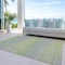 Homeroots 3' X 5' Artichoke Green Striped Washable Indoor Outdoor Area Rug 608789 - alternate 5