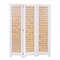 Homeroots 67" Natural And White Wood Folding Three Panel Screen Room Divider 342754 - alternate 1
