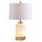 Jonathan Y Eloise 23" Coastal Glam Rectangular Alabaster/Metal LED Table Lamp w/Nightlight Base, White/Gold Pain JYL6202A - alternate 3