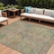 Homeroots 8' X 10' Green Teal Blue And Mauve Floral Medallion Washable Indoor Outdoor Area Rug 616619 - alternate 1