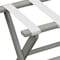 Homeroots Earth Friendly Light Gray Folding Luggage Rack With White Straps 383085 - alternate 7
