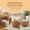 Vintiquewise Decorative Round Wicker Woven Rope Storage Blanket Basket with Braided Handles - Medium QI003835.M - alternate 4