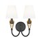 Z-Lite Claudelle 2-Light Wall Sconce, 13.75 in W x 14.5 in H, Matte Black + Modern Gold 4014-2S-MB-MGLD - alternate 6