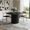 Homeroots 52" Black Solid Wood Pedestal Base Round Top Dining Table 721038 - alternate 5