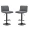 Homeroots Set of Two Gray and Black Fabric and Metal Low Back Adjustable Height Bar Chairs, 2PK 555044 - alternate 1