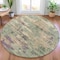 Homeroots 8' Sage Gray And Plum Round Abstract Washable Indoor Outdoor Area Rug 630905 - alternate 4