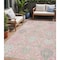 Homeroots 5' X 8' Pink Ivory And Gray Damask Washable Indoor Outdoor Area Rug 599443 - alternate 1
