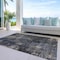 Homeroots 8' X 10' Charcoal Gray And Silver Abstract Washable Indoor Outdoor Area Rug 587893 - alternate 6