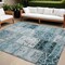 Homeroots 10' X 14' Teal Patchwork Washable Non Skid Indoor Outdoor Area Rug 563591 - alternate 1
