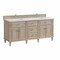 James Martin Vanities Vanity, without top, Whitewashed Oak, 71.88 in W x 23.5 in D,  424-V72-M-WWO - alternate 7