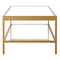 Homeroots 54" Clear And Gold Glass And Steel Coffee Table With Shelf 521979 - alternate 5