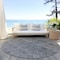 Homeroots 8' Gray And Charcoal Round Floral Washable Indoor Outdoor Area Rug 605725 - alternate 2