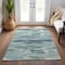 Homeroots 5' X 8' Sage Teal Blue And Navy Blue Abstract Washable Indoor Outdoor Area Rug 612480 - alternate 4