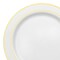 Smarty Had A Party 9" White with Gold Edge Rim Plastic Buffet Plates (120 Plates), 120PK 119G-CASE - alternate 4