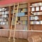 Quiet Glide 9.92 ft. Red Oak Contemporary Wheel Brushed Satin Brass Rolling Ladder, 12 ft. Rail QG.240-10RO-12-H.06B - alternate 1