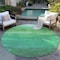 Homeroots 8' Green And Mint Green Round Abstract Washable Indoor Outdoor Area Rug 618144 - alternate 4