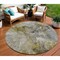 Homeroots 8' Taupe Brown And Gray Round Abstract Washable Indoor Outdoor Area Rug 581781 - alternate 1