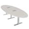 Skutchi Designs 12ft Conference Table With Power Unit | 10 Person Modular Oval Meeting Table | Harmony Series HAR-OVL-48X144-T-K458-ESIL - alternate 1