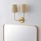 Jonathan Y Lila 15" 2-Light Traditional Coastal Scalloped Fabric Shade/Metal LED Vanity Light, Brass Gold/Brown JYL1608A - alternate 3