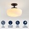 Jonathan Y Marfa 14" 1-Light Modern Farmhouse Schoolhouse Frosted Glass/Metal LED Semi Flush Mount, Oil Rubbed B JYL7517F - alternate 7