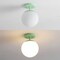 Jonathan Y Marcel Bistro 7.8 in. 1-Light Bohemian Farmhouse Iron/Frosted Glass LED Semi Flush Mount, Mint Green/ JYL7499E - alternate 5
