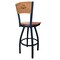 Holland Bar Stool Co 36" Blk Wrinkle Arkansas Swivel Bar Stool, Laser Engraved Back L03836BWMedMplAArknUnMedMpl - alternate 4