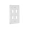 Monoprice WallPlate, Blank, 4 Hole, White 6731 - alternate 3