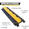 Kable Kontrol Cable Ramp, 2 in H, 39 in L, 10 in W, 2 Channel, Polyurethane/Rubber, Black, Yellow CP9972 - alternate 5