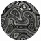 Homeroots 8' Black And Ivory Round Geometric Washable Indoor Outdoor Area Rug 631373 - alternate 4