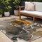Homeroots 10' X 14' Brown and Gray Abstract Washable Non Skid Indoor Outdoor Area Rug 559441 - alternate 1