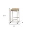 Homeroots 25" Natural and Silver Solid Wood and Iron Low Back Counter Height Bar Chair 605922 - alternate 3