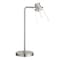 Homeroots 21" Nickel Metal Arched Table Lamp With Clear Cone Shade 524487 - alternate 1