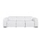 Homeroots 104" White Top Grain Leather Reclining Metal USB Sofa 720390 - alternate 1