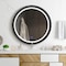Fab Glass And Mirror Round LED Mirror 24in for Bathroom, Black Metal Frame Lighted Vanity Mirror, Wall Mounted Cir HC24RD-FB - alternate 4