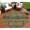 Homeroots 8' Gray Gold And Brown Round Medallion Washable Indoor Outdoor Area Rug 615904 - alternate 1