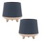 Homeroots Set of Two Blue And Beige Ceramic 1 Ounce Geometric Round Pot Planters 634284 - alternate 2