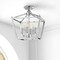 Jonathan Y Plains 12" 4-Light Modern Farmhouse Metal Open-Frame Pagoda LED Semi Flush Mount Mini Lantern, Chrome JYL7610C - alternate 3