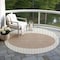 Homeroots 8' Ivory And Brown Round Striped Washable Indoor Outdoor Area Rug 597171 - alternate 6
