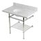 Kingston Brass 36-Inch Carrara Marble Console Sink with Brass Legs and Shelf, 8-Inch, 3-Hole KVPB3630MBB6 - alternate 1