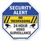 Signmission Security Alert No Trespassing 24 Ho, 10 Inch X 10 Inch, Plastic Sign OC-P-10-185 - alternate 1