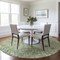 Homeroots 8' Sage Ivory And Teal Blue Round Geometric Washable Indoor Outdoor Area Rug 612168 - alternate 3