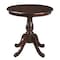 Homeroots 30" Espresso Rounded Solid Manufactured Wood And Solid Wood Pedestal Base Dining Table 517749 - alternate 1