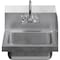 Amgood Stainless Steel Wall Mounted Hand Sink 17 in. x 15 in. with Right Side Splash and Gooseneck Faucet SINK HS-17SS-R-Z - alternate 5