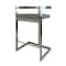Homeroots 26" Gray and Silver Faux Leather and Metal Low Back Counter Height Bar Chair 555097 - alternate 1
