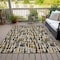 Homeroots 9' X 12' Black Gold And Ivory Abstract Washable Indoor Outdoor Area Rug 602549 - alternate 3