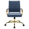 Leisuremod Benmar Leather Office Chair with Gold Frame, Navy Blue BOG19BUL - alternate 4