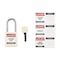 Brady Velocity Lockout Padlocks Nylon 1.5in Shackle Clearance KD White SDPL-WHT-38ST-KD - alternate 2